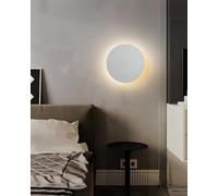 AstrizLamp 20cm Applique Rotonda con Touch/Muro Interruttore, Interni LED Lampada da Parete Bianco, 3 Temperature di Colore, Creativa Decorativa Illuminazione per Camera da letto Soggiorno Corridoio