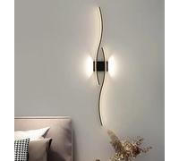 AstrizLamp Applique da Parete LED Interno, Moderna Nero Lampada da Parete soggiorno Linea Lunga Up Down Lampada a Muro Alluminio 3 Colori Dimmerabili per Camera da Letto Soggiorno Corridoio 60cm