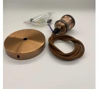 AstrizLamp Sospensione Portalampada E27 Supporto Lampada, Sospensione E27 con Anello a Vite Cavo Tessile Regolabile 100cm Kit Vintage Montaggio a Pendente Lampada (Rosso Antico)