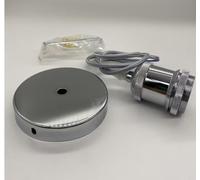 AstrizLamp Sospensione Portalampada E27 Supporto Lampada, Sospensione E27 con Anello a Vite Cavo Tessile Regolabile 100cm Kit Vintage Montaggio a Pendente Lampada (Cromo)