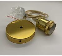 AstrizLamp Sospensione Portalampada E27 Supporto Lampada, Sospensione E27 con Anello a Vite Cavo Tessile Regolabile 100cm Kit Vintage Montaggio a Pendente Lampada (Oro)