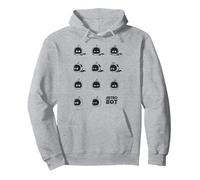 Astro Bot Character Faces Grid Fun Video Game Felpa con Cappuccio, Unisex per Adulti, Grigio Melange, XXL