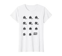 Astro Bot Character Faces Grid Fun Video Game Maglietta, Donna, Bianco, L