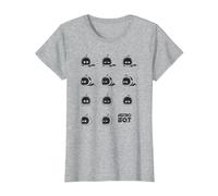 Astro Bot Character Faces Grid Fun Video Game Maglietta, Donna, Grigio Melange, 3XL