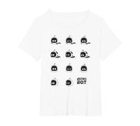 Astro Bot Character Faces Grid Fun Video Game Maglietta, Donna Plus-Size, Bianco, 6X