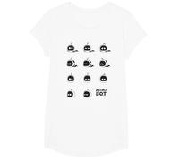Astro Bot Character Faces Grid Fun Video Game Maglietta, Ragazze, Bianco, S