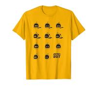 Astro Bot Character Faces Grid Fun Video Game Maglietta, Uomo, Oro Brillante, 3XL