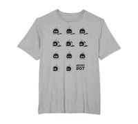 Astro Bot Character Faces Grid Fun Video Game Maglietta, Uomo Taglie Grandi, Grigio Melange, 6X Tall