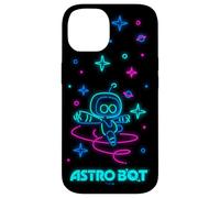 Astro Bot Neon Style Stars and Planets Video Game Custodia per iPhone 14