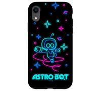 Astro Bot Neon Style Stars and Planets Video Game Custodia per iPhone XR