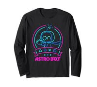 Astro Bot Neon Waving Character with Icons Video Game Maglia a Manica