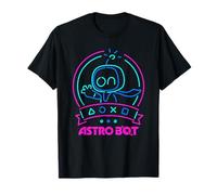 Astro Bot Neon Waving Character with Icons Video Game Maglietta