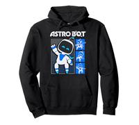 Astro Bot Pose Grid Collage with Logo Video Game Felpa con Cappuccio