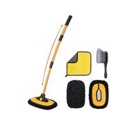 AstroAI Kit Pulizia Auto, Spazzola Lavaggio Curvo 15°Telescopico, Mocio in Microfibra per Kit Lavaggio Auto, Kit Pulizia Auto Completo per Auto, Camper, SUV e Furgoni