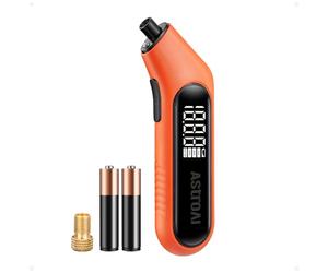 AstroAI Manometro digitale 300 PSI, ampio display con torcia, ANSI 2A, ad alta precisione, compatibile con valvole Schrader, 4 unità, adattatore valvola Presta incluso, batteria AAA