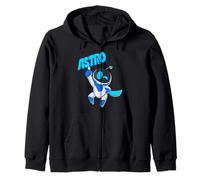 Astrobot Astro Blue Bold Font Classic Super Pose with Cape Felpa con Cappuccio