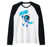 Astrobot Astro Blue Bold Font Classic Super Pose with Cape Maglia con Maniche Raglan