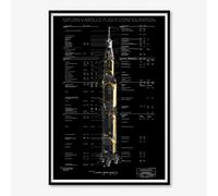 Astrography Poster stampati Saturn V Apollo Flight Configuration: Redesigned - Poster Spaziale per Home Decor - Perfetto Regalo a tema NASA e Astronomia (classic, 70 x 50 cm)