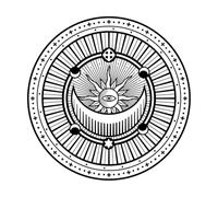 astrologia occulto alchimia massoneria segni esoterici Adesivi con scritte 42x42cm Autoadesivo Nero