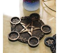 Astrologia Pentagramma Resina Candeliere Tavolo Pentacolo Altare Piatto per