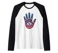 Astrologia Simboli Occhio Di Palma Magia Cosmica Spirituale Mappa Stellare Maglia con Maniche Raglan