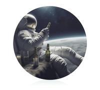 Astronaught - Tagliere in vetro, 20 x 20 cm, con piedini antiscivolo, rotondi, resistenti al calore, piccoli taglieri per frutta, formaggio, verdura, pane