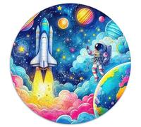Astronaut 1000 Pezzi Di Puzzle Rotondo Creativo Jigsaw Regali Difficile E Impossibile Per Adulti E Bambini 1000pcs (67.5x67.5cm)