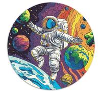 Astronaut 1000 Piece Round Jigsaw Puzzle for Adults Kids 14+ Planet Jigsaw Pretty Difficult Hard Challenging 1000pcs (67.5x67.5cm)
