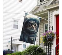 Astronaut Cat In Space Bandiere Durevole Bandiera Robuste Flag Per Feste Cortile Decorazione 90X150Cm