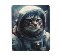 Astronaut Cat in Space Mousepad Piccolo Tappetino per Mouse Antiscivolo Mouse Pad for Pc Accessori Scrivania Laptop 25X30Cm