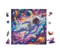 Astronaut Cosmic Space Puzzle 100 Pezzi Difficoltà Estrema Cartone Spesso Tema Monocromatico Per Appassionati Di Puzzle Antistrappo Non Sbiadisce Top Vendita 28x28cm