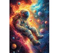 Astronaut Floating in A Cosmic Sky Puzzle 500 Pezzi Per Adulti Science Fiction Magical Dream in Cartone Lucido Finitura Anti Riflesso Per Serate A Tema Con Poster Incluso Qualità Premium Spedizione G