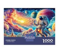 Astronaut Floating in Colorful Cosmic Vortex Puzzles for Adults 1000 Piece PuzzlesCosmic Nebula for Adults Educational Challenge Fun Activity for Home Beautiful Decoration Puzzle