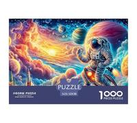 Astronaut Floating in Colorful Cosmic VortexMaster-Level Jigsaw Puzzles for Adults Embark on A 1000-Piece Advanced And Challenging Puzzle Games Journey - Positioned As The Ultimate Gift Jigsaw Puzz
