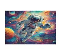Astronaut Floats In Space Puzzle 1000 Pezzi Arte Astratta Colorata Space Universe Rompicapo Vibrante E Stimolante Creatività E Relax Idea Regalo Per Artisti 1000 PCS