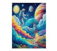 Astronaut Floats In Space Puzzle 500 Pezzi Relax Solitario Post Lavoro Space Universe Rompicapo Per Momenti Di Pace Attività Antistress Naturale Regalo Per Chi Ama 500 PCS
