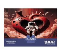 Astronaut Heart Space 1000 Pezzi Puzzle Classico Cosmic Emotion Art Bundle Puzzle Cartone Premium - Hit Tra Gli Anziani Appassionati, Regalo Di Inaugurazione, Divertimento Indoor E Feste 70x50cm/1000p