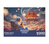 Astronaut Holding A Cat 1000 Pezzi Taglio Preciso Puzzle Astronaut with Cat Divertente Jigsaw Educativo Arredo Per Amici 38x26cm/1000pcs