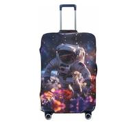 Astronaut In Cosmic Garden - Copertura elastica per valigie, 45-81 cm, Nero , x-large