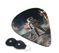 Astronaut Landing On The Moon - 6 plettri per chitarra, stampa fronte/retro, per chitarra acustica, basso, ukulele, chitarra elettrica (0,46 mm, 0,71 mm, 0,96 mm)