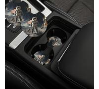 Astronaut Landing On The Moon Sottobicchieris Portabicchieri 2 Pezzi Antiscivolo Sottobicchiere Sottobicchieri Per Camion Suv Uomini 6.9Cm