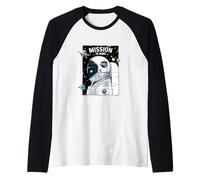 Astronaut Mission To Mars, Cool Space Outfit Graphic Design Maglia con Maniche Raglan
