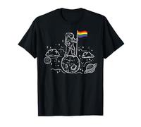 Astronaut Moon Rainbow Flag Space LGBTQ Gay Pride Ally Maglietta