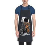 Astronaut Riding A Motorcycle in Front of The Moon in Space Grembiule Impermeabile Grembiuli Multiuso Grembiule Cucina per Giardinaggio BBQ Cucinare 70X84cm