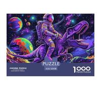 Astronaut Riding Dinosaur Durable Interlocking Pieces Fun Hobby for Spare Time, Evenings, Weekends And Holiday Breaks 52x38cm/1000pcs