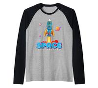 Astronaut Space Craft Tee Shirt, Space Travel, Space Shuttle Maglia con Maniche Raglan