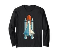 Astronaut Space Craft Tee Shirts, Space Rocket Space Shuttle Maglia a Manica