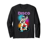 Astronaut Space Disco Dancing Novelty Graphic Cool Designs Maglia a Manica