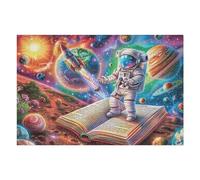 Astronaut Space Galaxy Book Cosmic Fantasy Puzzle 1000 Pezzi Per Adulti Divertente Stimolante E Rilassante Perfetto Per Famiglia Amici E Hobby 1000 PCS（75x50cm）