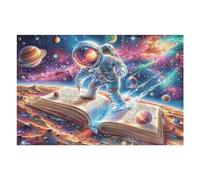 Astronaut Space Galaxy Book Cosmic Fantasy Puzzle 1000 Pezzi Per Adulti Piacevole Stimolante E Creativo Perfetto Per Svago Familiare E Hobby 1000 PCS（75x50cm）